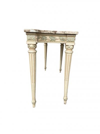Maison Jansen Marble Top and Painted Console Table