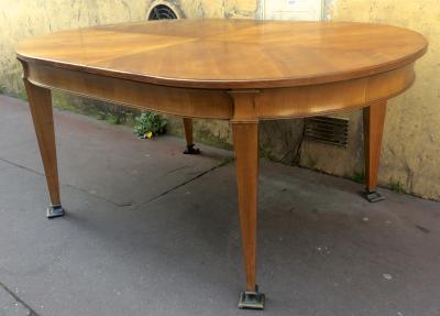 Maison Jansen Mason Jansen Oval Tinted Ash Tree Neo Classic Dining Table with 1 Leaf