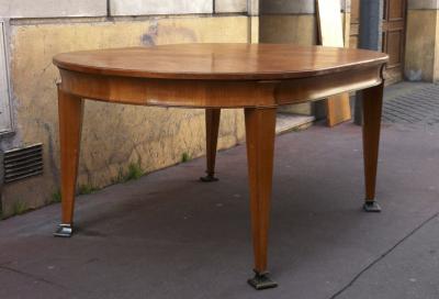 Maison Jansen Mason Jansen Oval Tinted Ash Tree Neo Classic Dining Table with 1 Leaf