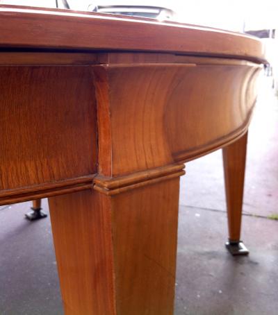 Maison Jansen Mason Jansen Oval Tinted Ash Tree Neo Classic Dining Table with 1 Leaf