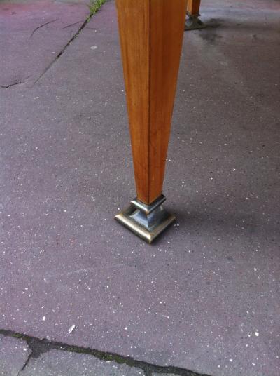 Maison Jansen Mason Jansen Oval Tinted Ash Tree Neo Classic Dining Table with 1 Leaf