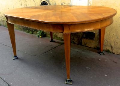 Maison Jansen Mason Jansen Oval Tinted Ash Tree Neo Classic Dining Table with 1 Leaf