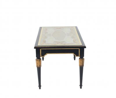 Maison Jansen Mid Century Ebonized Coffee Table with an glomis Top