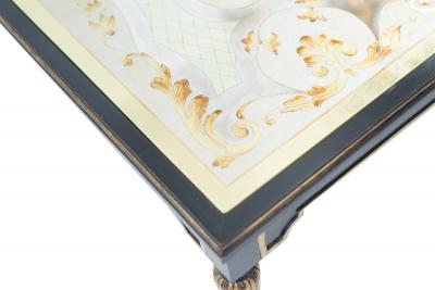 Maison Jansen Mid Century Ebonized Coffee Table with an glomis Top