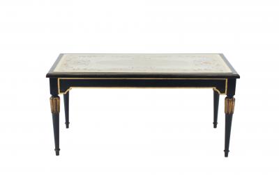 Maison Jansen Mid Century Ebonized Coffee Table with an glomis Top