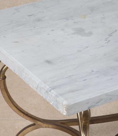Maison Jansen Mid Century French Maison Jansen Marble Top Coffee Table