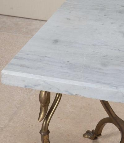 Maison Jansen Mid Century French Maison Jansen Marble Top Coffee Table