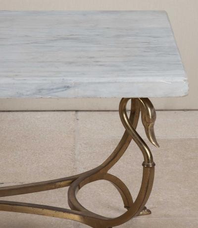 Maison Jansen Mid Century French Maison Jansen Marble Top Coffee Table