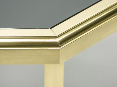 Maison Jansen Mid Century brass black opaline end table by Maison Jansen 1970s