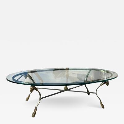 Maison Jansen Modern Maison Jensen Rams Head Hoof Fool Oval Coffee Table