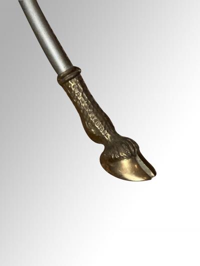 Maison Jansen Neoclassical Style Hollywood Regency Brushed Steel Brass Oval Coffee Table