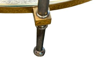 Maison Jansen OBLONG MAISON JANSEN STYLE BRASS ALUMINUM DOUBLE TIER COFFEE TABLE