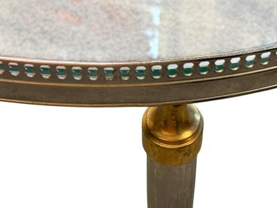 Maison Jansen OBLONG MAISON JANSEN STYLE BRASS ALUMINUM DOUBLE TIER COFFEE TABLE