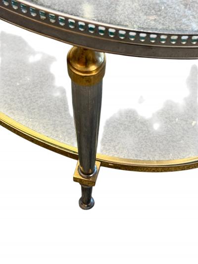 Maison Jansen OBLONG MAISON JANSEN STYLE BRASS ALUMINUM DOUBLE TIER COFFEE TABLE