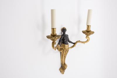 Maison Jansen PAIR of 1900s bronze sconces by maison Jansen