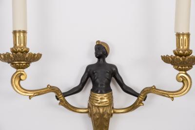 Maison Jansen PAIR of 1900s bronze sconces by maison Jansen