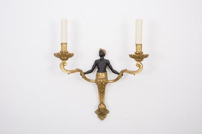 Maison Jansen PAIR of 1900s bronze sconces by maison Jansen