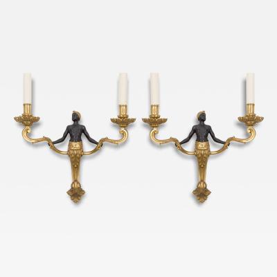 Maison Jansen PAIR of 1900s bronze sconces by maison Jansen