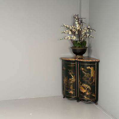 Maison Jansen Pair Louis XV Style Japanned Corner Cabinets Encoignures Christies Provenance
