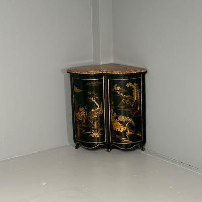 Maison Jansen Pair Louis XV Style Japanned Corner Cabinets Encoignures Christies Provenance