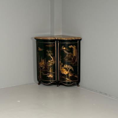 Maison Jansen Pair Louis XV Style Japanned Corner Cabinets Encoignures Christies Provenance