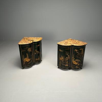 Maison Jansen Pair Louis XV Style Japanned Corner Cabinets Encoignures Christies Provenance