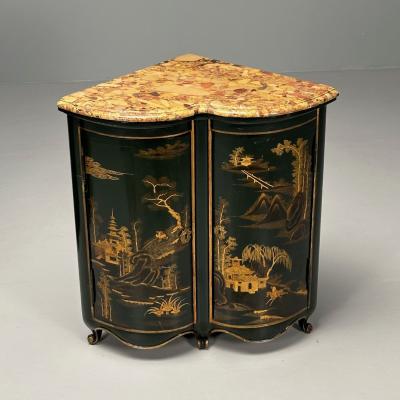 Maison Jansen Pair Louis XV Style Japanned Corner Cabinets Encoignures Christies Provenance