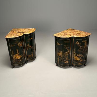 Maison Jansen Pair Louis XV Style Japanned Corner Cabinets Encoignures Christies Provenance