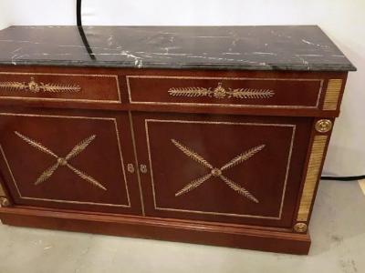 Maison Jansen Pair Of Maison Jansen Russian Neoclassical Style Cabinets or Commodes Marble Top
