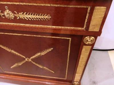 Maison Jansen Pair Of Maison Jansen Russian Neoclassical Style Cabinets or Commodes Marble Top