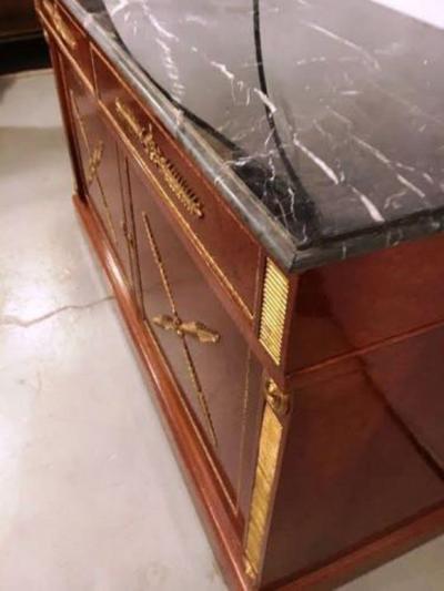 Maison Jansen Pair Of Maison Jansen Russian Neoclassical Style Cabinets or Commodes Marble Top