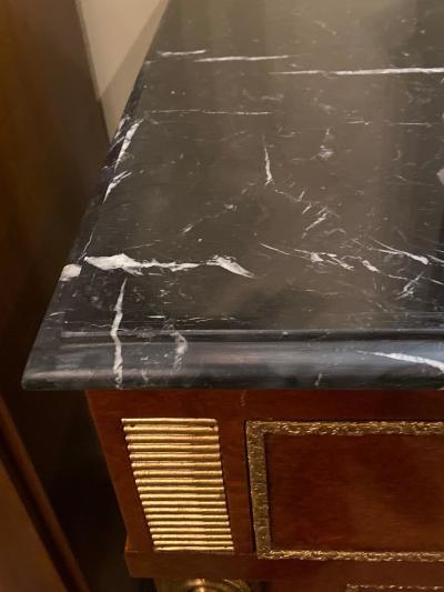 Maison Jansen Pair Of Maison Jansen Russian Neoclassical Style Cabinets or Commodes Marble Top