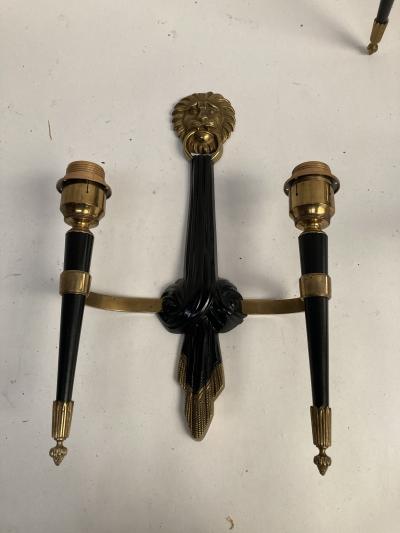Maison Jansen Pair of 1950s Neo classic Sconces attributed To Maison Jansen