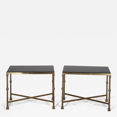 Maison Jansen Pair of 20th Century French Brass Side Tables