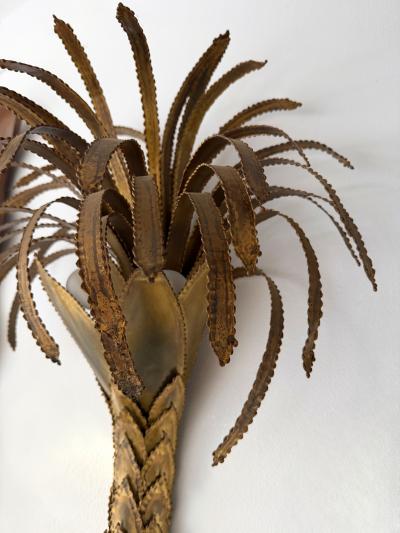 Maison Jansen Pair of Brass Palm Tree Sconces by Maison Jansen France 1970s