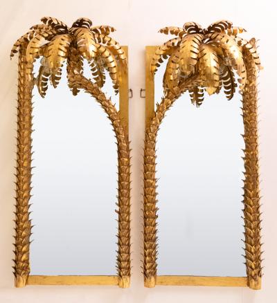 Maison Jansen Pair of Contemporary Palm Tree Mirrors in the Style of Maison Jansen 