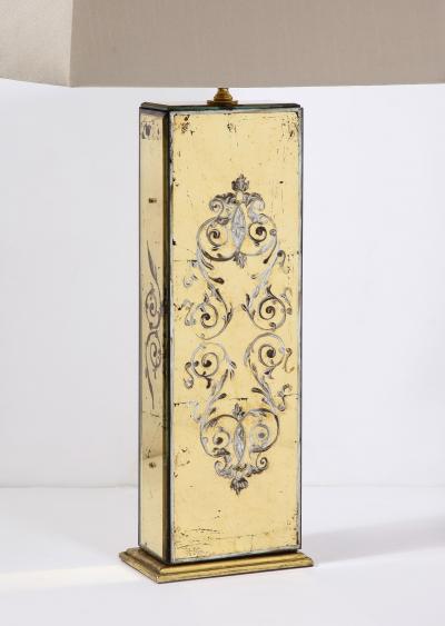 Maison Jansen Pair of Eglomis Lamps