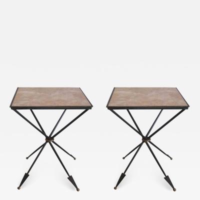 Maison Jansen Pair of French 1940s Style Modern Neoclassical Gueridons Side Tables