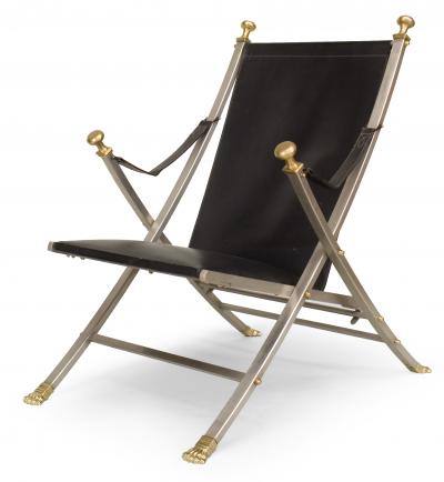 Maison Jansen Pair of French Art Moderne Steel Armchairs