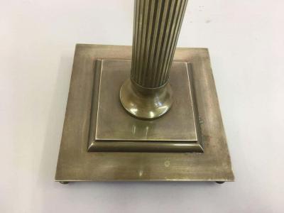 Maison Jansen Pair of French Mid Century Modern Neoclassical Brass Table Lamps Maison Jansen