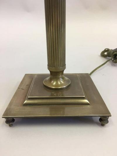 Maison Jansen Pair of French Mid Century Modern Neoclassical Brass Table Lamps Maison Jansen