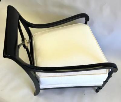 Maison Jansen Pair of French Modern Neoclassical Armchairs Lounge Chairs by Maison Jansen