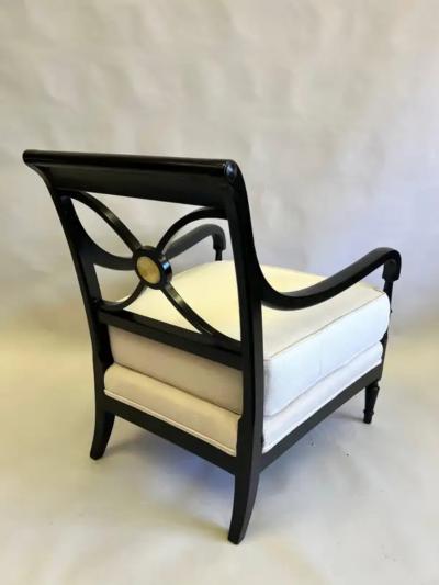 Maison Jansen Pair of French Modern Neoclassical Armchairs Lounge Chairs by Maison Jansen