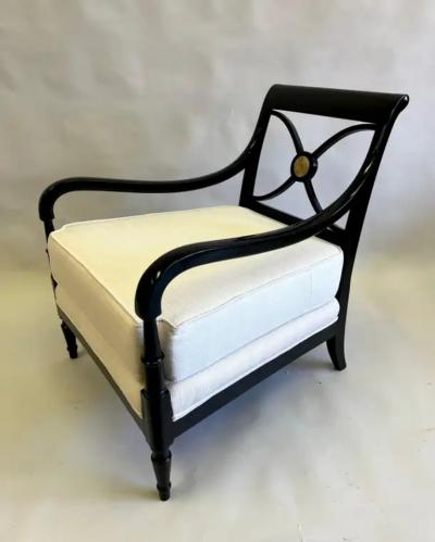 Maison Jansen Pair of French Modern Neoclassical Armchairs Lounge Chairs by Maison Jansen