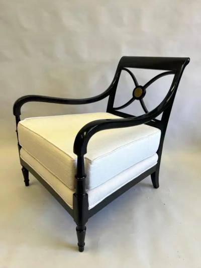 Maison Jansen Pair of French Modern Neoclassical Armchairs Lounge Chairs by Maison Jansen