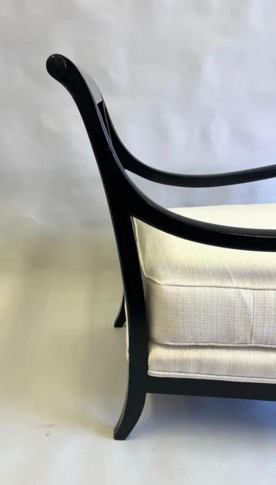 Maison Jansen Pair of French Modern Neoclassical Armchairs Lounge Chairs by Maison Jansen