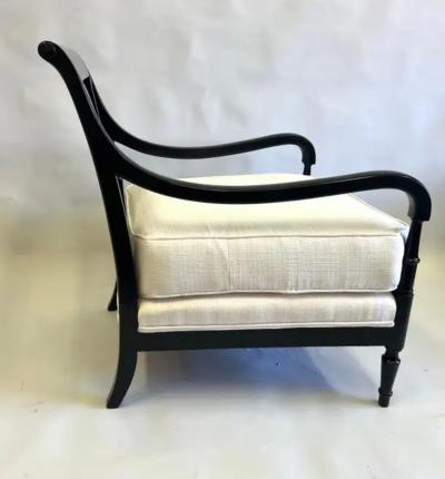 Maison Jansen Pair of French Modern Neoclassical Armchairs Lounge Chairs by Maison Jansen