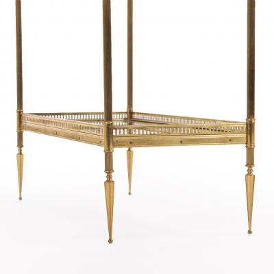 Maison Jansen Pair of French Neoclassical Brass Glass Tables possibly Maison Jansen C 1945 