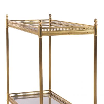 Maison Jansen Pair of French Neoclassical Brass Glass Tables possibly Maison Jansen C 1945 