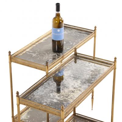 Maison Jansen Pair of French Neoclassical Brass Glass Tables possibly Maison Jansen C 1945 